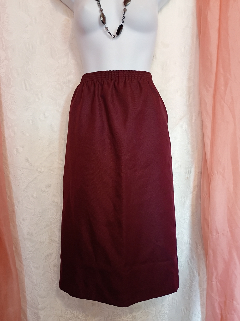 Blair Ladies Burgundy Maxi Skirt with Elastic Waist Sz 26